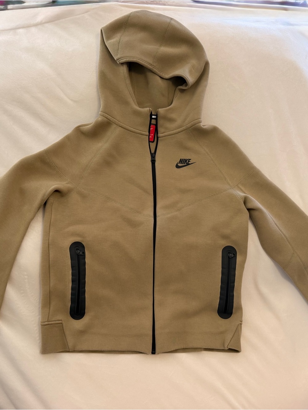 Nike Kids Olive/Khaki Full‑Zip Tech Fleece Hoodie